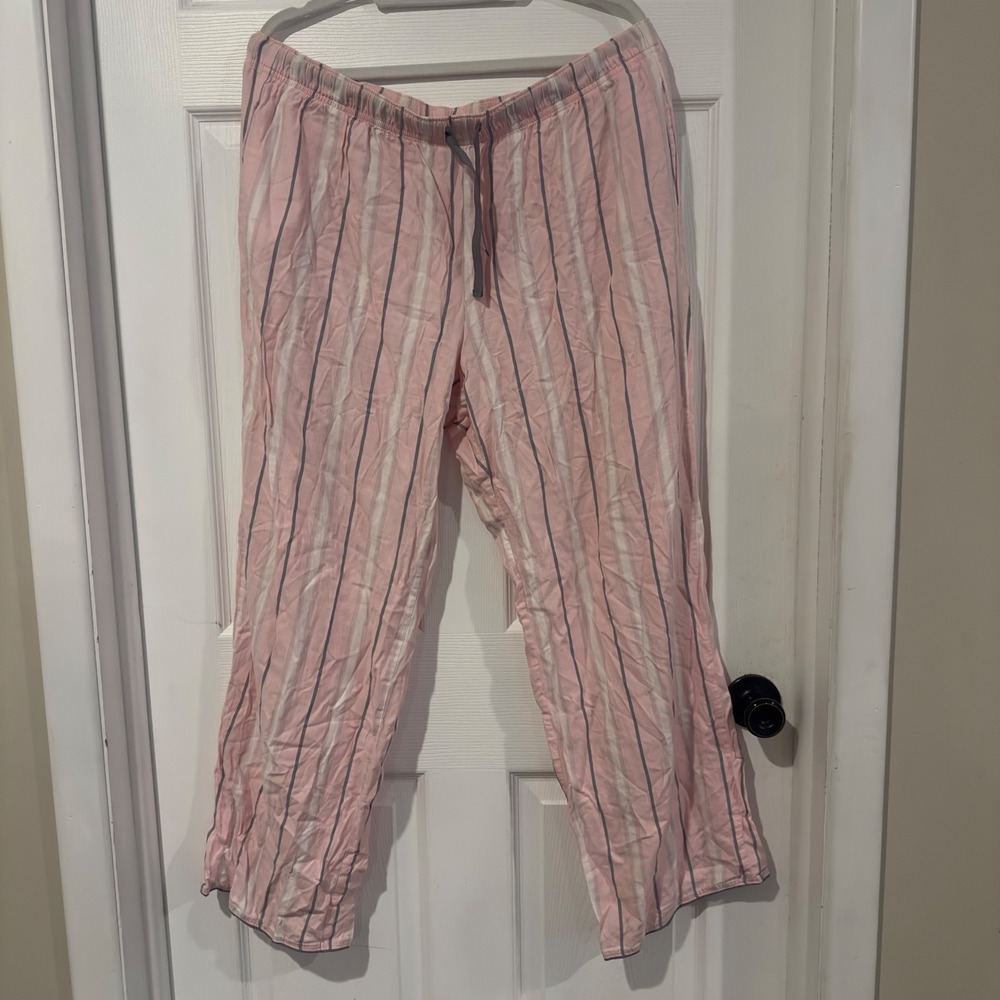 Victoria's Secret Pink White Striped Cotton Modal Pajama Pants XL